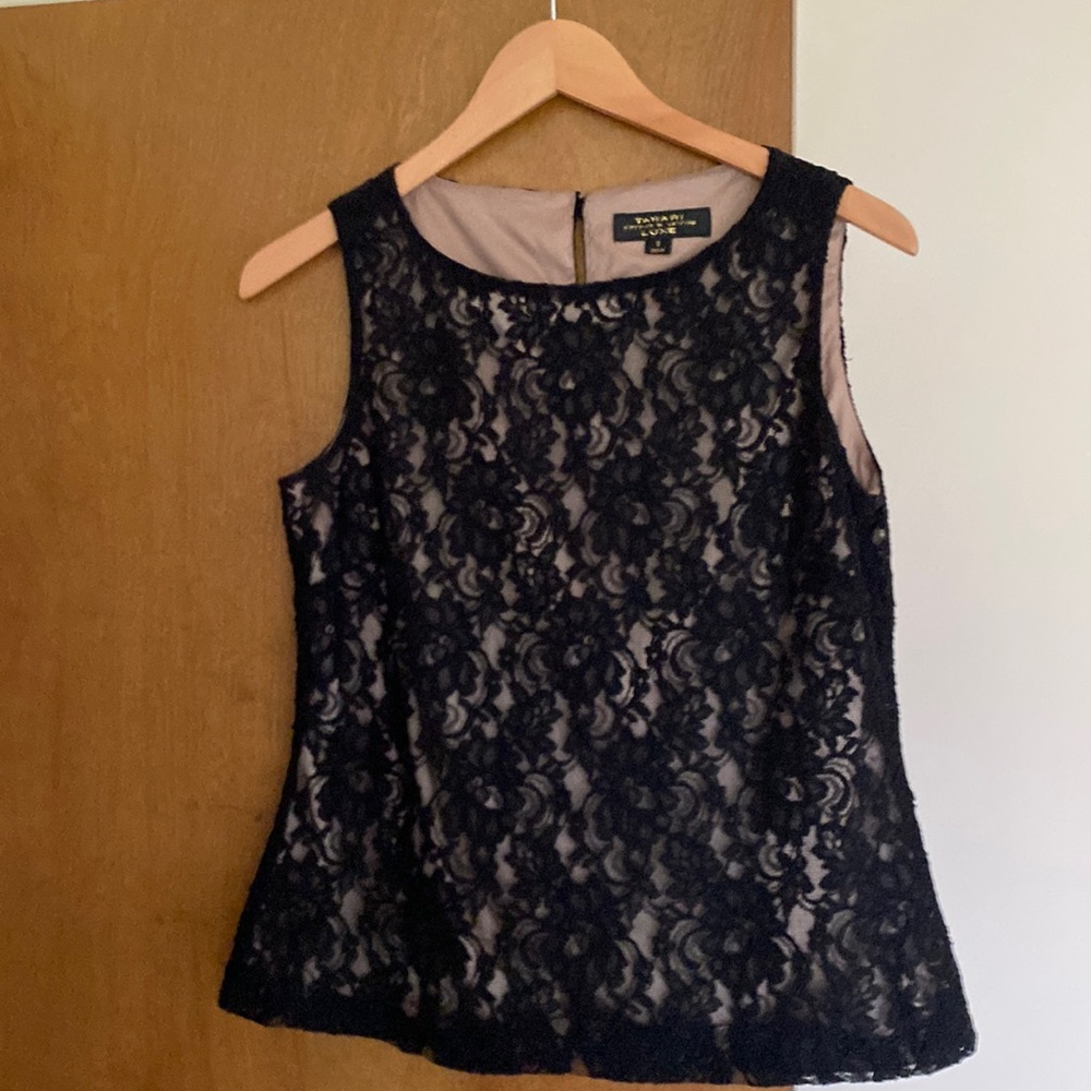 Tahari Luxe Lace Shell